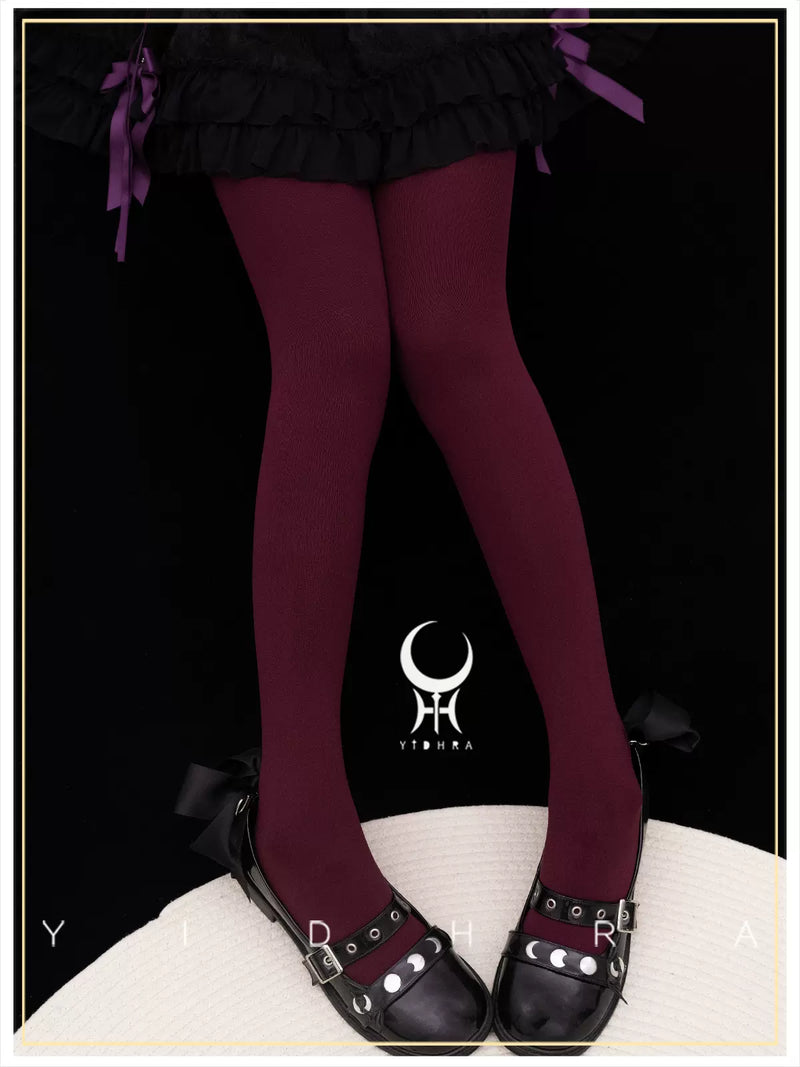 120D Daily Lolita Velvet Spring Leggings, Solid Color One Size 120D-wine red / 2.0 version