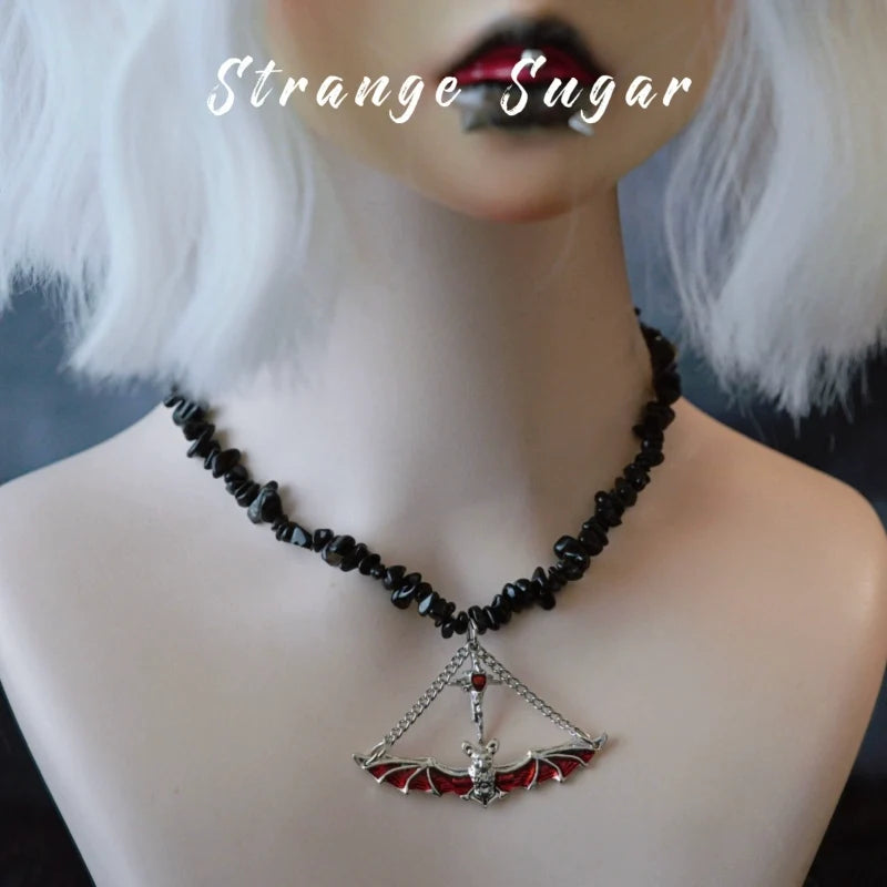 Strange Sugar - Handmade Gothic Lolita Choker - Multiple Pendant Neckwear
