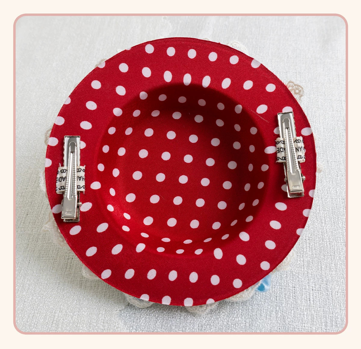 Stardust Rose - Strawberry Polka Dot - Six-Style Headwear Selection with Ice-Blue Ribbons