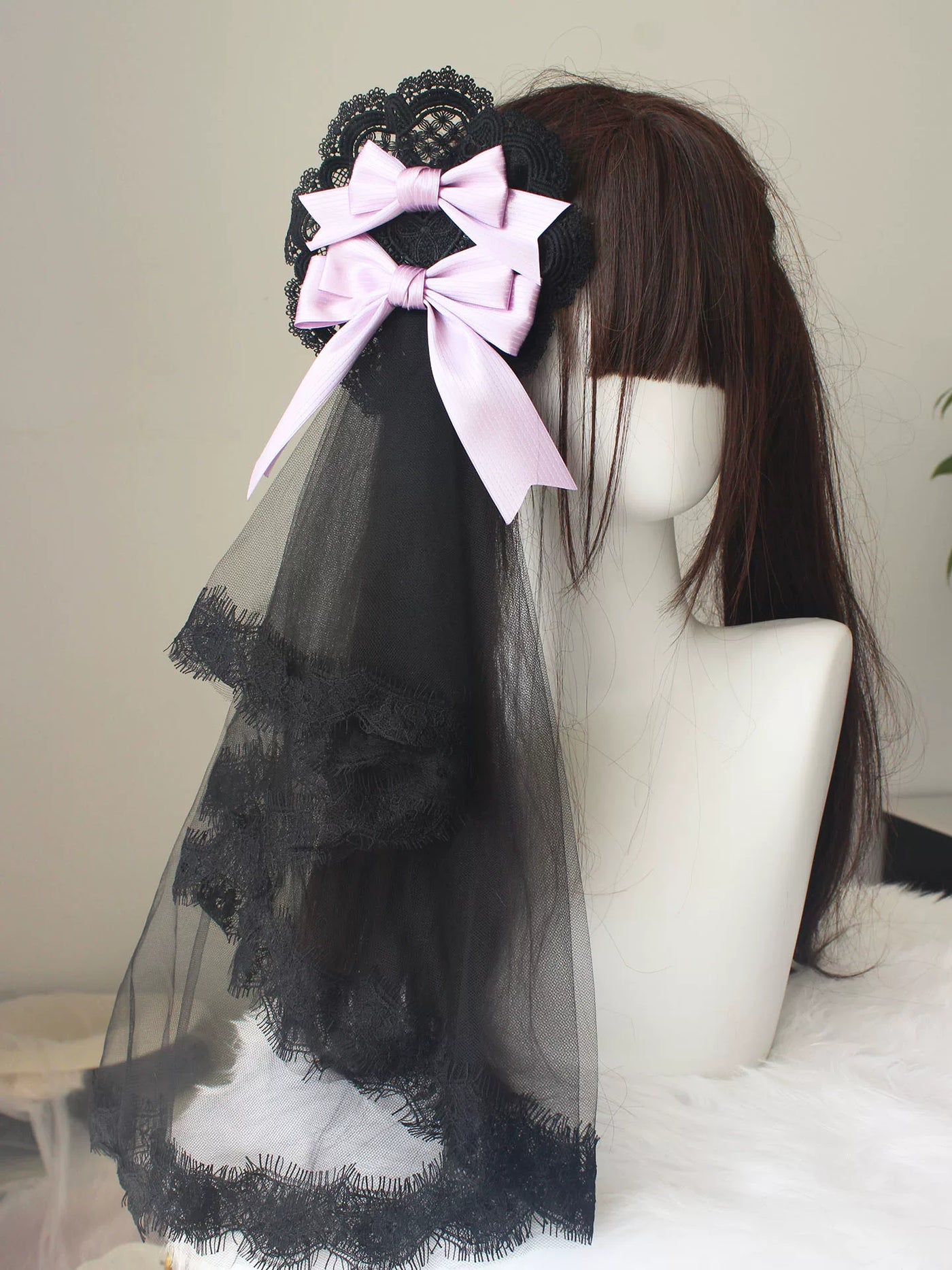 Deer Girl Handmade - Strawberry Angel Cake - Mini Top Hat with Ribbon Bows