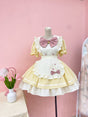 Cream Yellow - OP (with a apron+a large bow+a small bow) / S