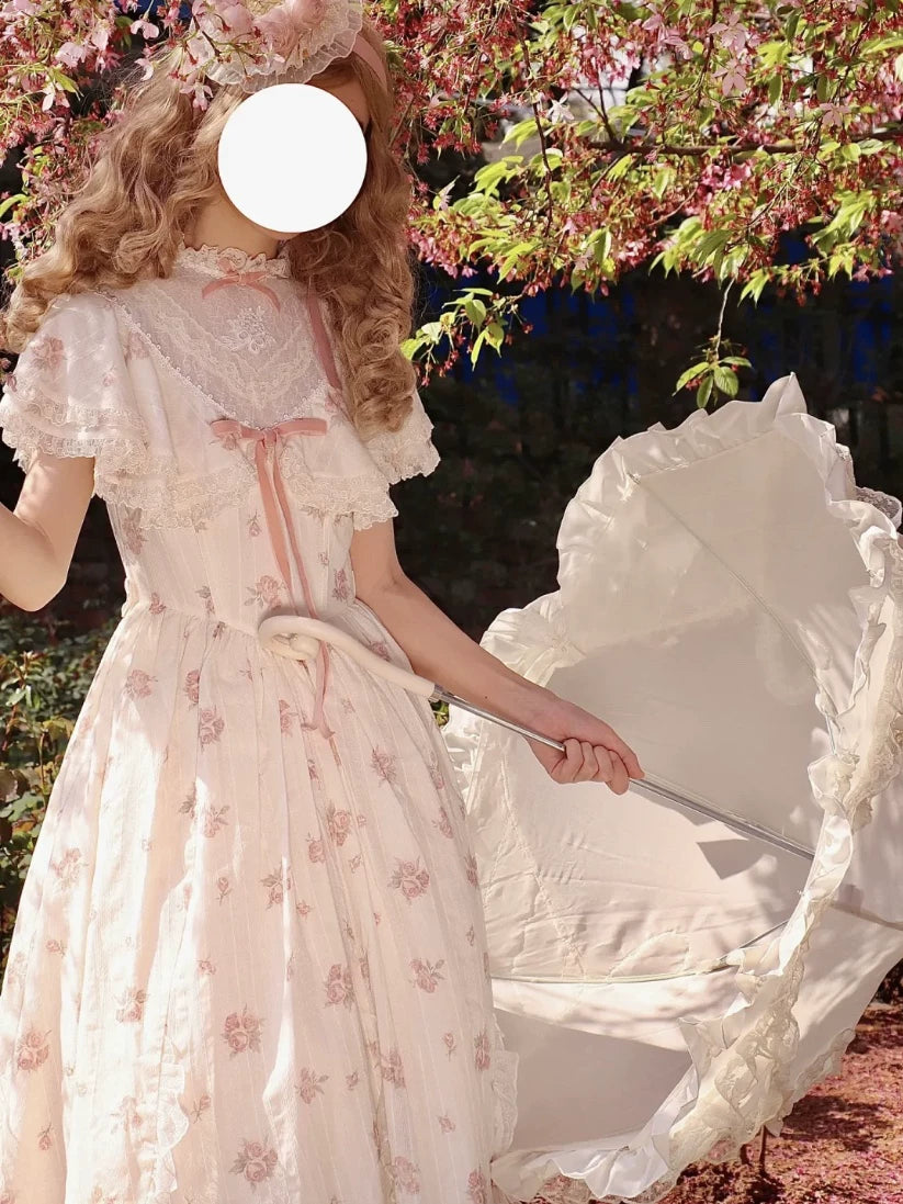 Sweetheart Dream Machine pale pink floral OP dress with lace collar