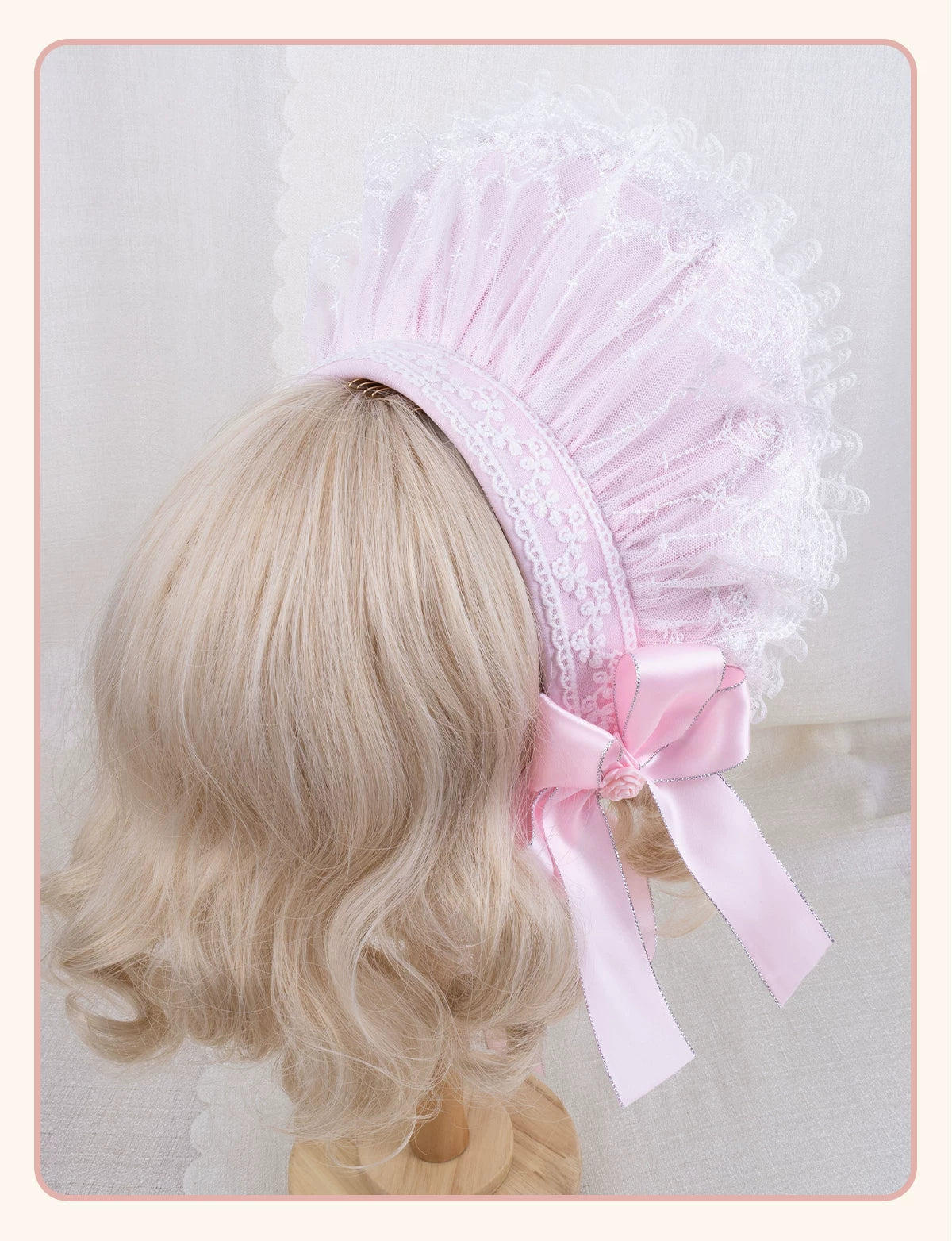 Stardust Rose - Pearl Rose Garden - Bonnet-Style Flat Hat with Rose Florals
