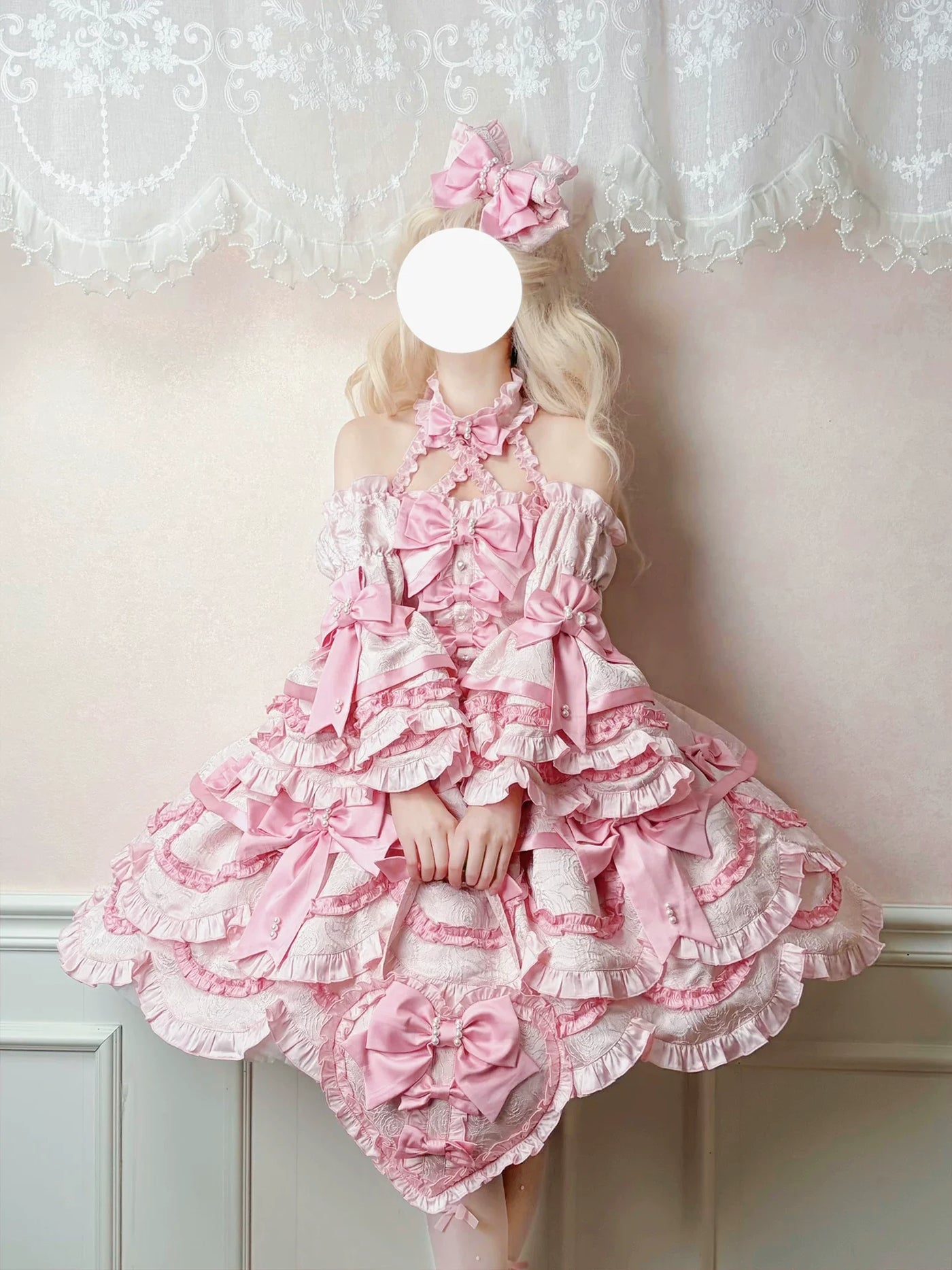 Alice Girl - Sweetheart Petal - Sweet Lolita Petal Hem JSK Dress, Halter Neckline