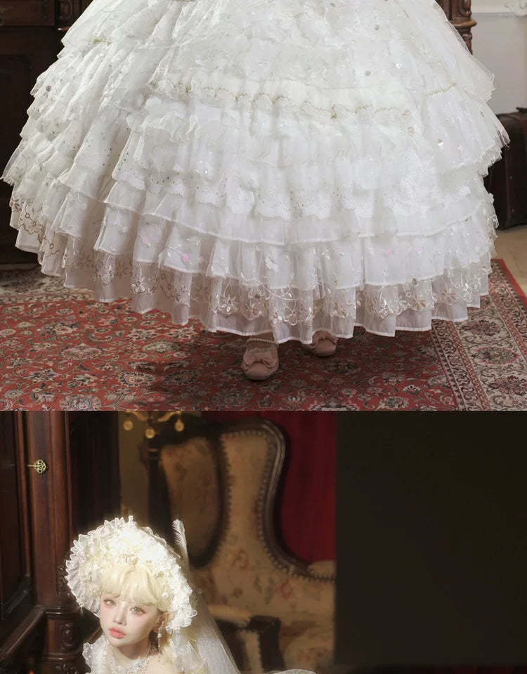 Maoxi Xiaoxiannu Lolita - Dream Waltz - White chiffon JSK dress