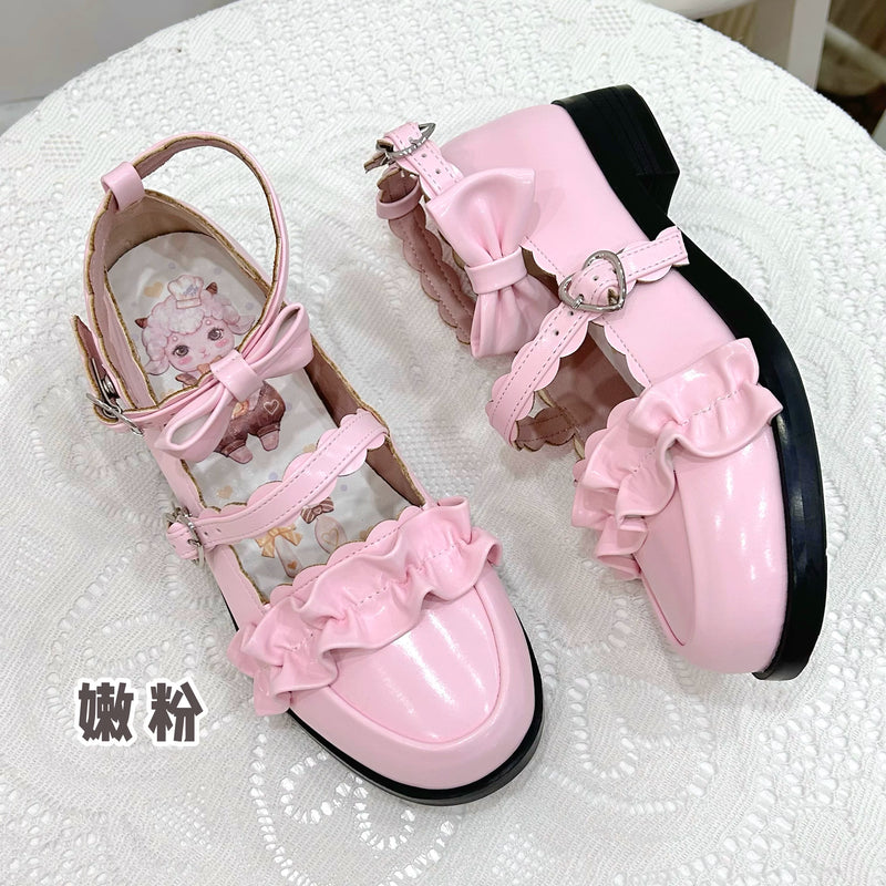 Sheep Puff Melulu Lolita shoes in new colors, featuring cute sheep puff details and stylish design for fashion-forward wear.