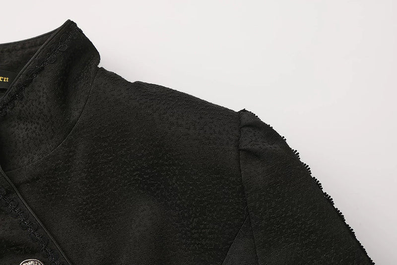 Immortal Thorn - Immortal Murky Portrait - Black Ouji Lolita long swallowtail coat with cross-shaped back cutout - product detail 3