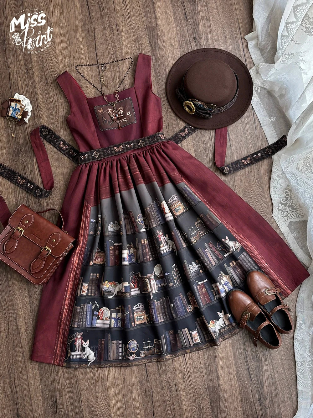 German Bookshelf - Classic Lolita Printed JSK Dress (2XL L M S XL XS) 44029:792931