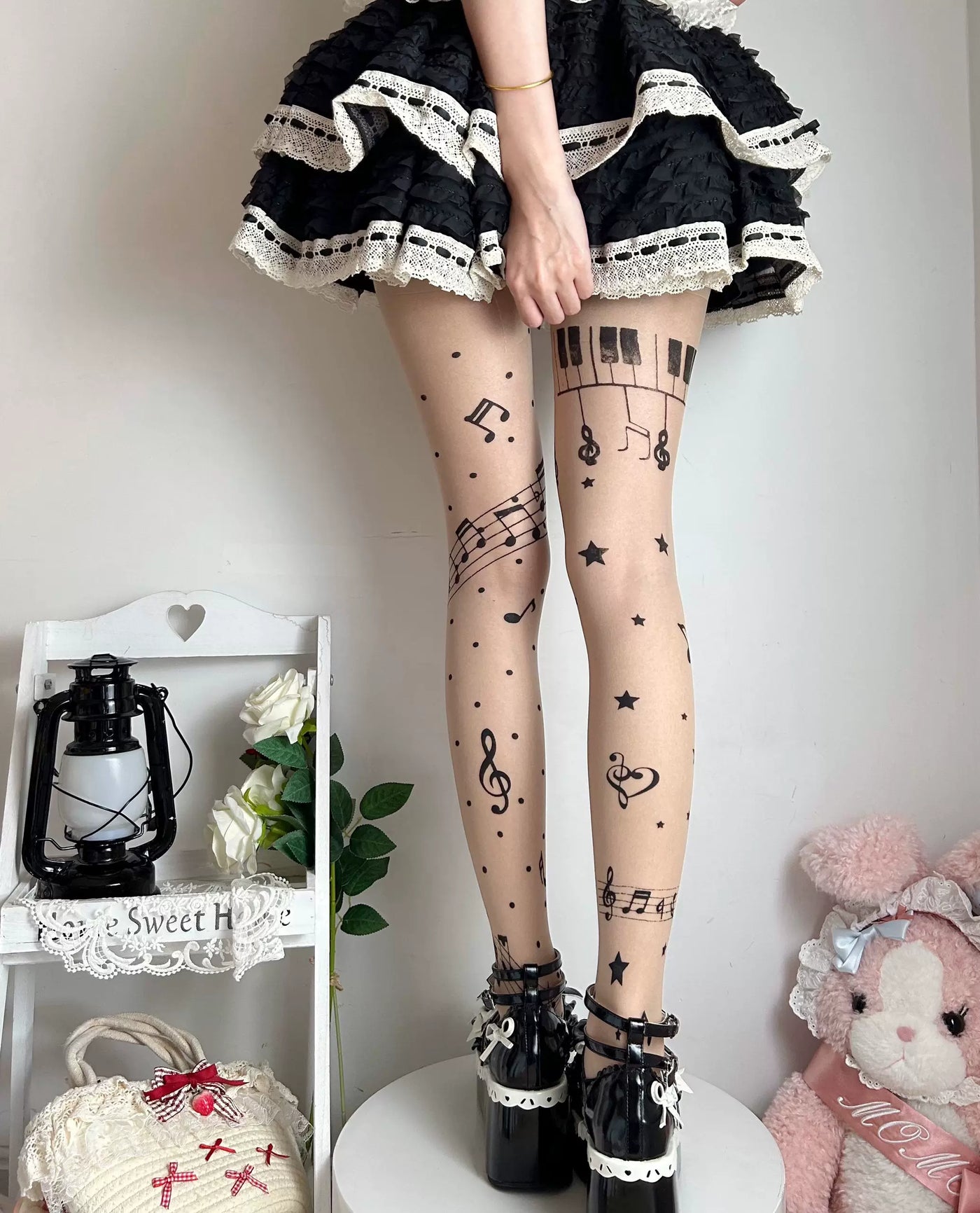 Fantasy Doll - Music Note - Printed Tights with Music-Note Options