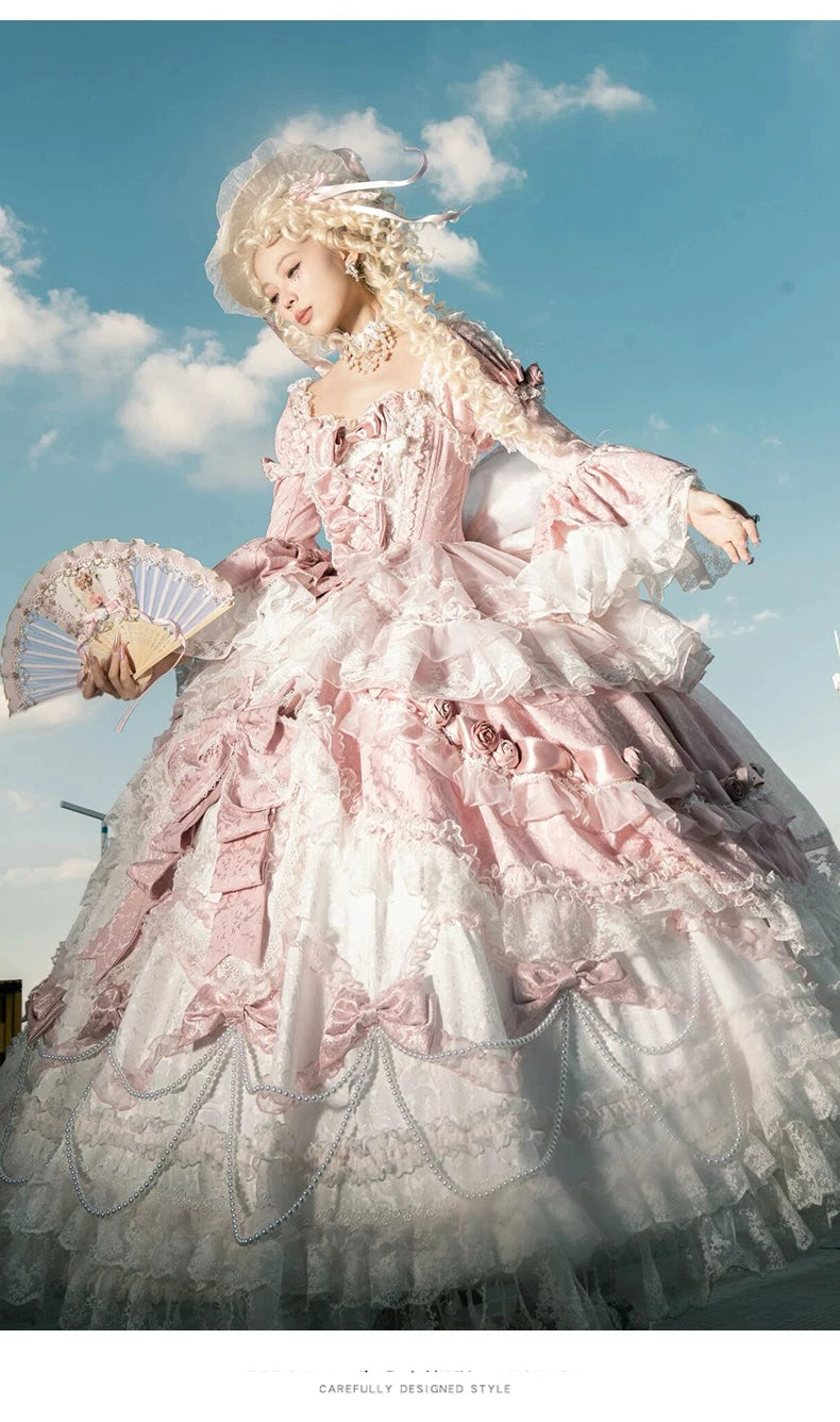 Emoji Dream - Sweet Lolita Princess Evening Dress - Floor-length pink