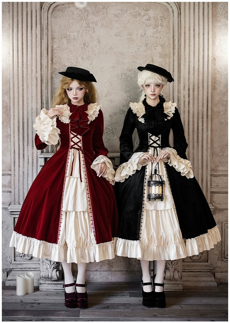 With PUJI - The Nutcracker - Winter Classic Lolita OP Dress, Front Opening