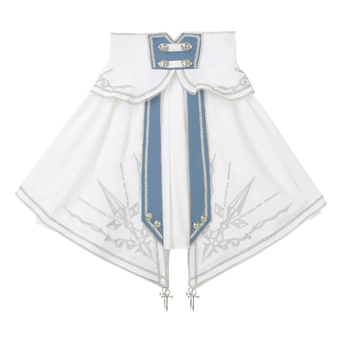 Designer's Gift - Luminous Cavalier - Military Lolita Skirt and Long-Sleeve Shirt Set with Detachable Jabot