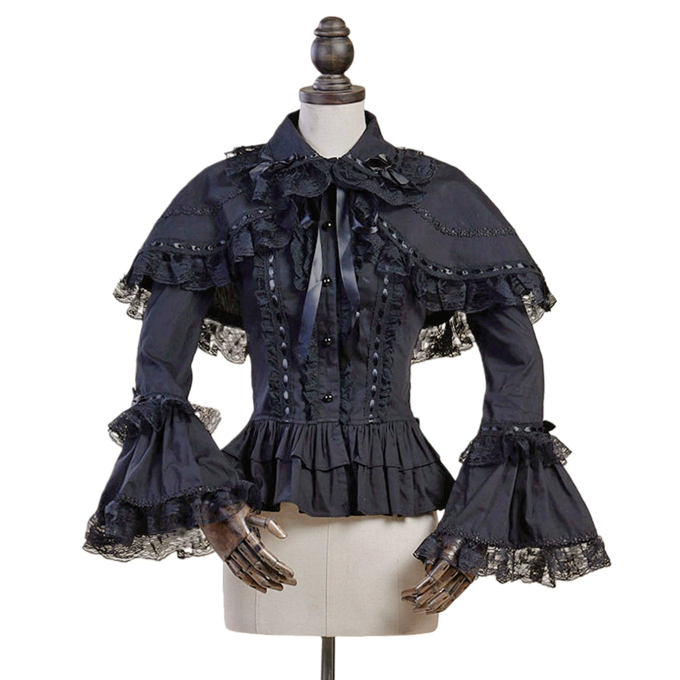 LACE GARDEN - Knight Manor - Hime-Sleeve Blouse Two-Piece Set with Detachable Shawl