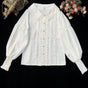 S / Milk shirt-Peter pan collar