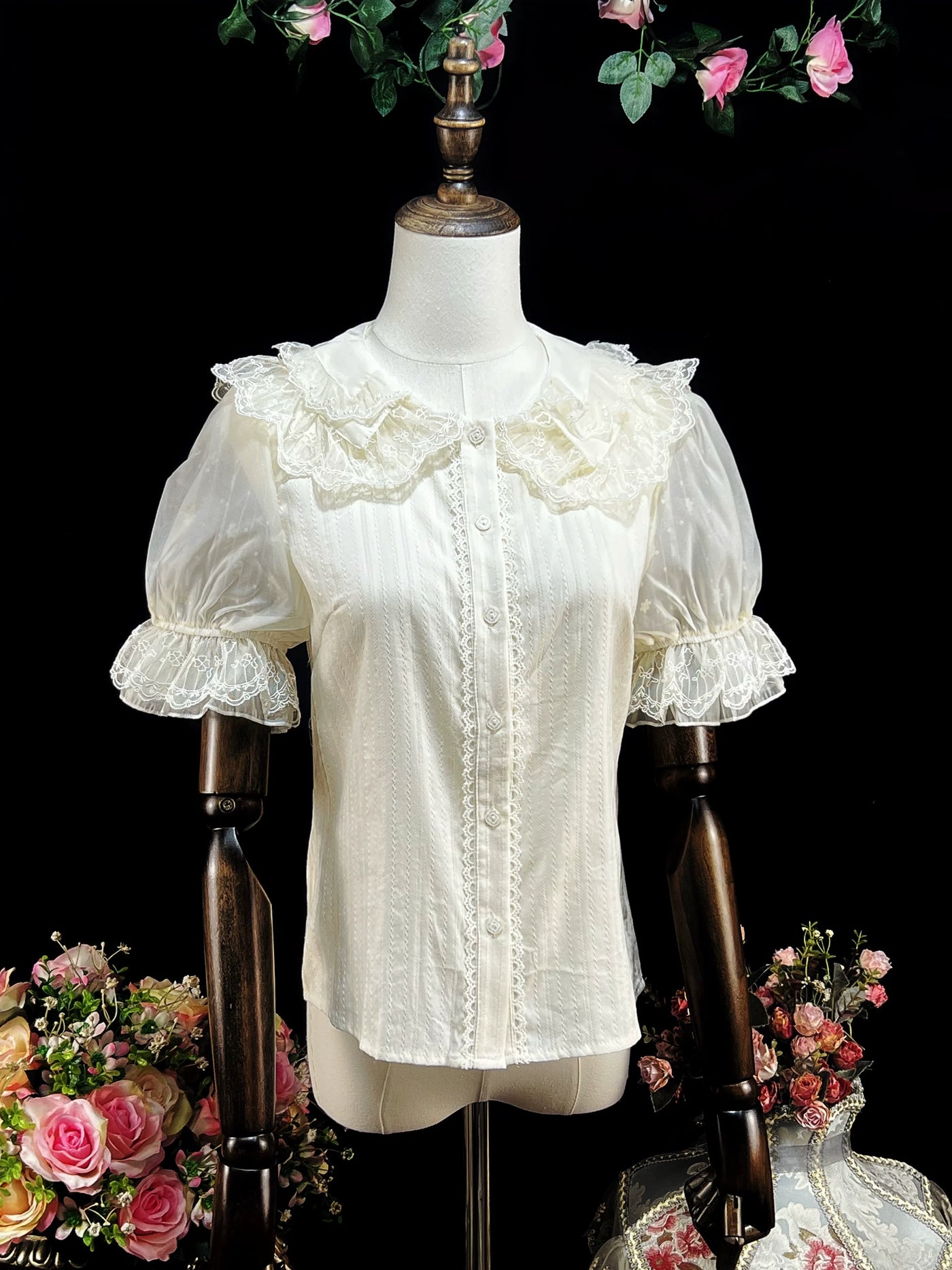 DMFS Lolita - DMFS - Sweet Lolita Shirt Cotton Lolita Blouse Doll Collar