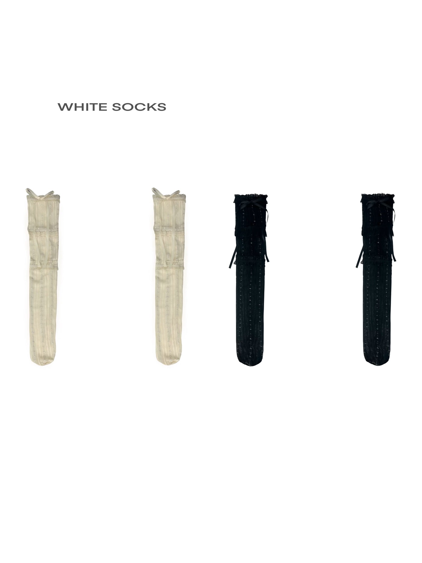 White Socks - Three-Layer Lace - Socks with layered lace trim