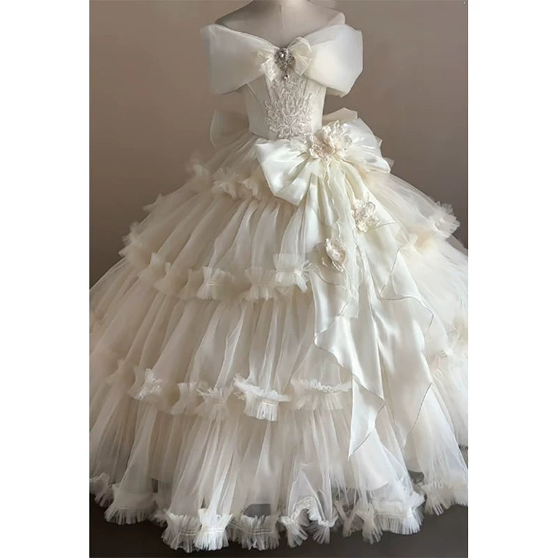 Flora Muse - Lolita Bridal Ball Gown - Off-shoulder champagne formal