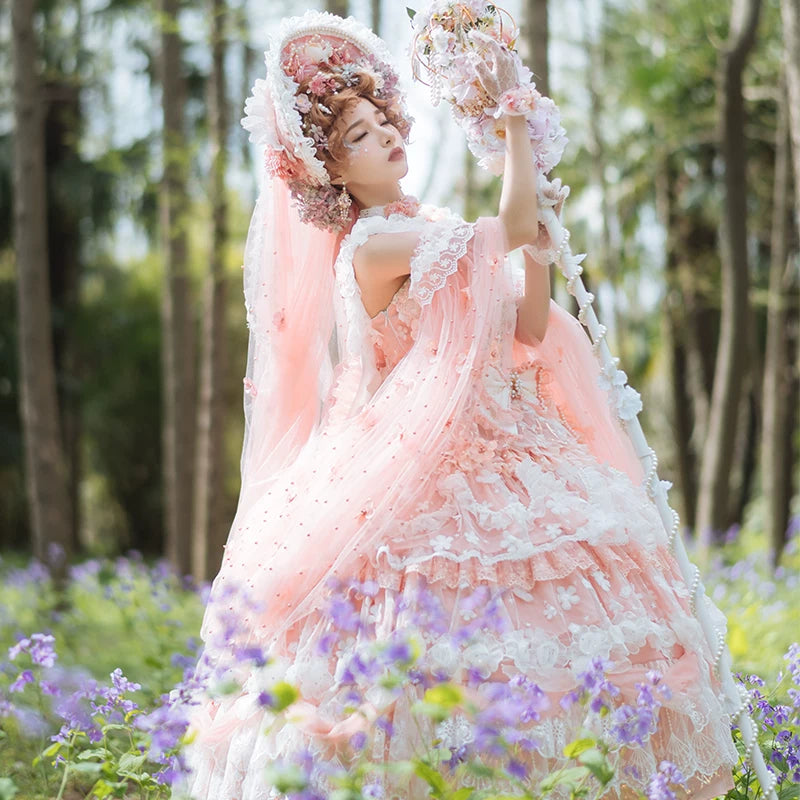 Cat Fairy - Sprite Fairy - Bridal chiffon JSK with multi-tiered