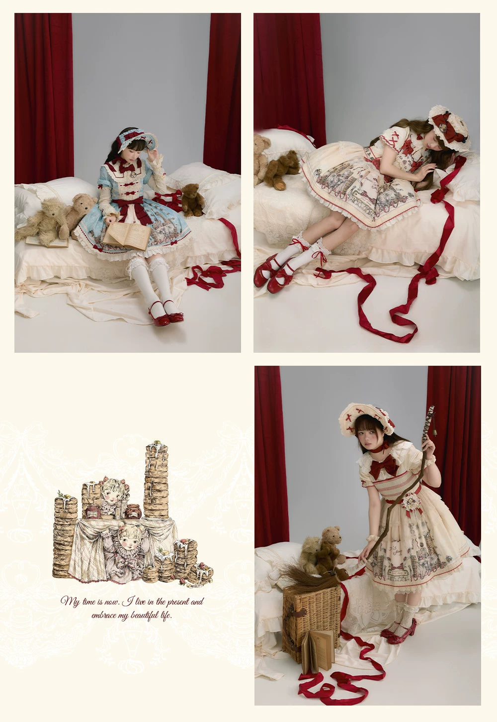 DayRabbit - Muffin Postman - Blue or Beige OP and Pinafore Dresses with Detachable Bows