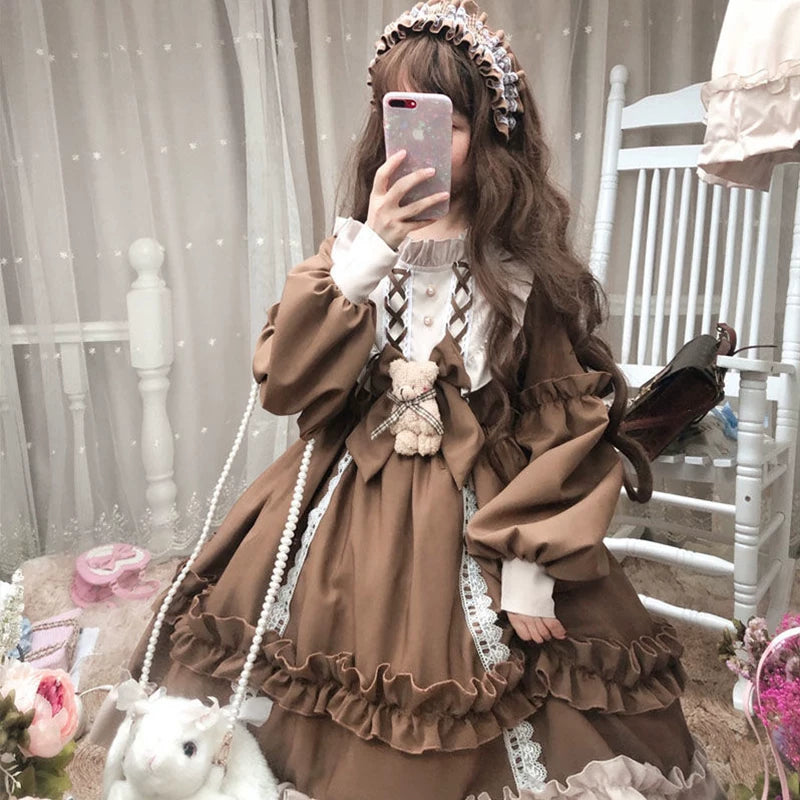 Yueele - Blue Cocoa Spring - Plus-Size Sweet Lolita OP Dress - detail view 4