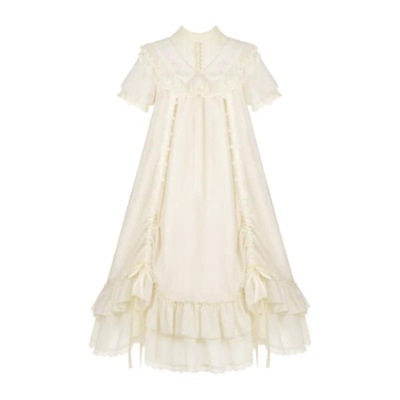 With PUJI - Glazed Flower Room - Lolita OP Dress, Embroidery & Detachable Styling detail view 12