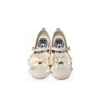 MODO - Beth Satin-Finish - Bow Mary Jane Lolita Shoes - Ivory - Mid Heel / 34