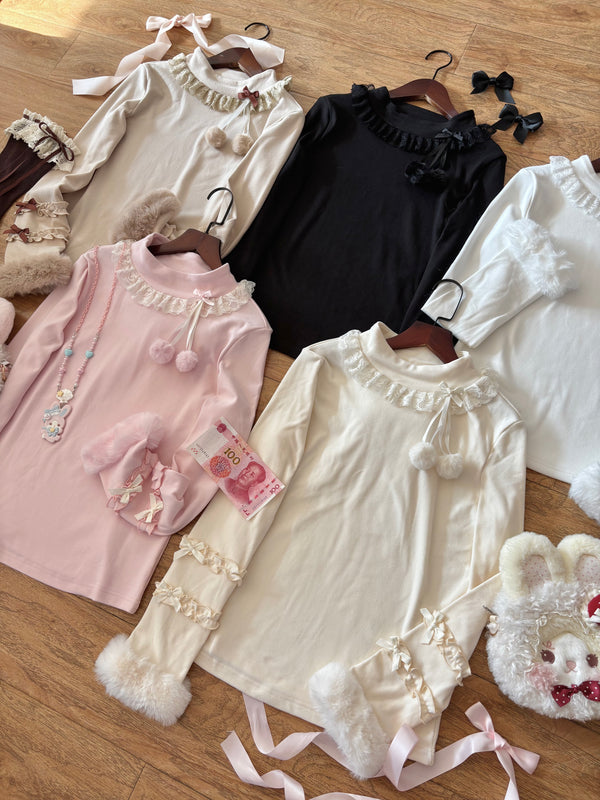 Cat Upon Cat Little Furball Thick Winter Layering Top — additional product view