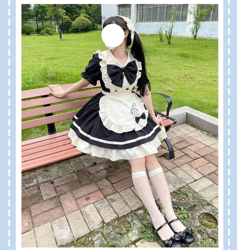 Thousand Wood - Cat Café - OP Dress with Ruffled Apron