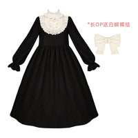 With PUJI - Twilight Choir - Lolita OP Dress - Long OP Free White Bow In Stock / S