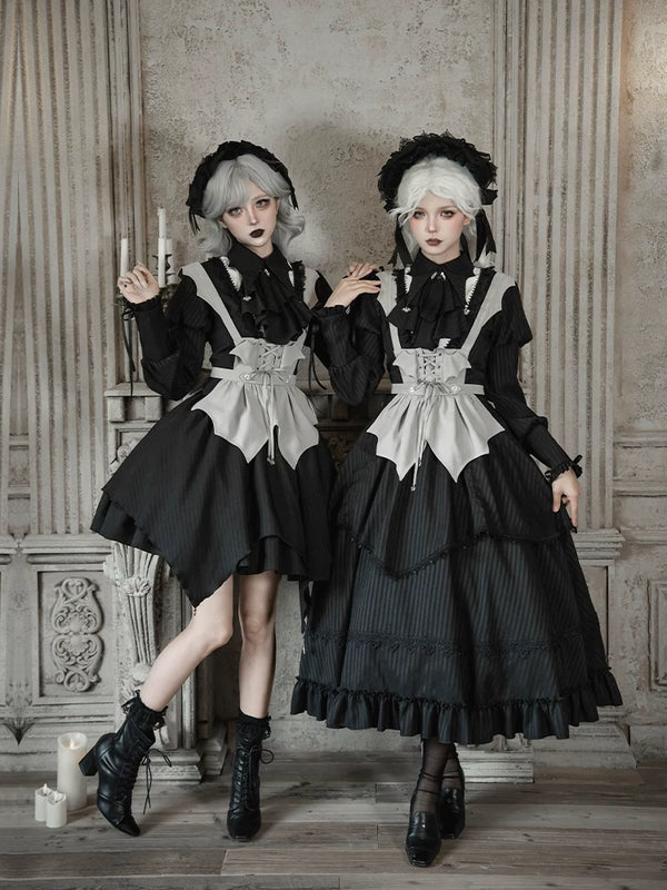 With PUJI - Night Talk - Gothic Lolita Skirt Dress Set, Batwing-shaped Accents product view