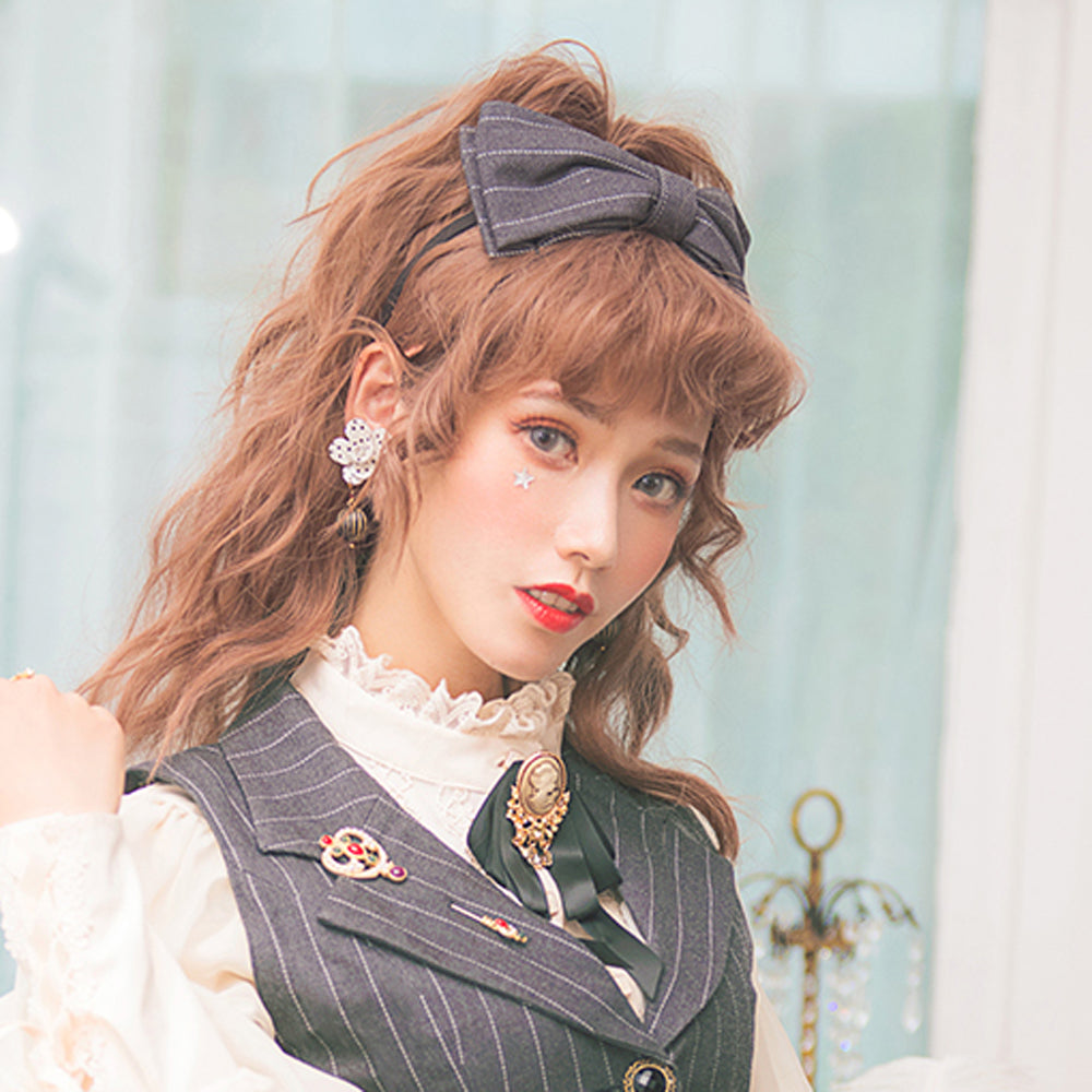 Miss Point - Rose Silhouette - Lace Bow KC Lolita Accessories