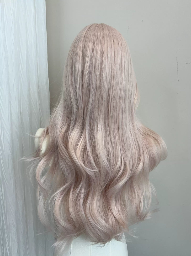 Misty pink-gold long curled wig - view 3