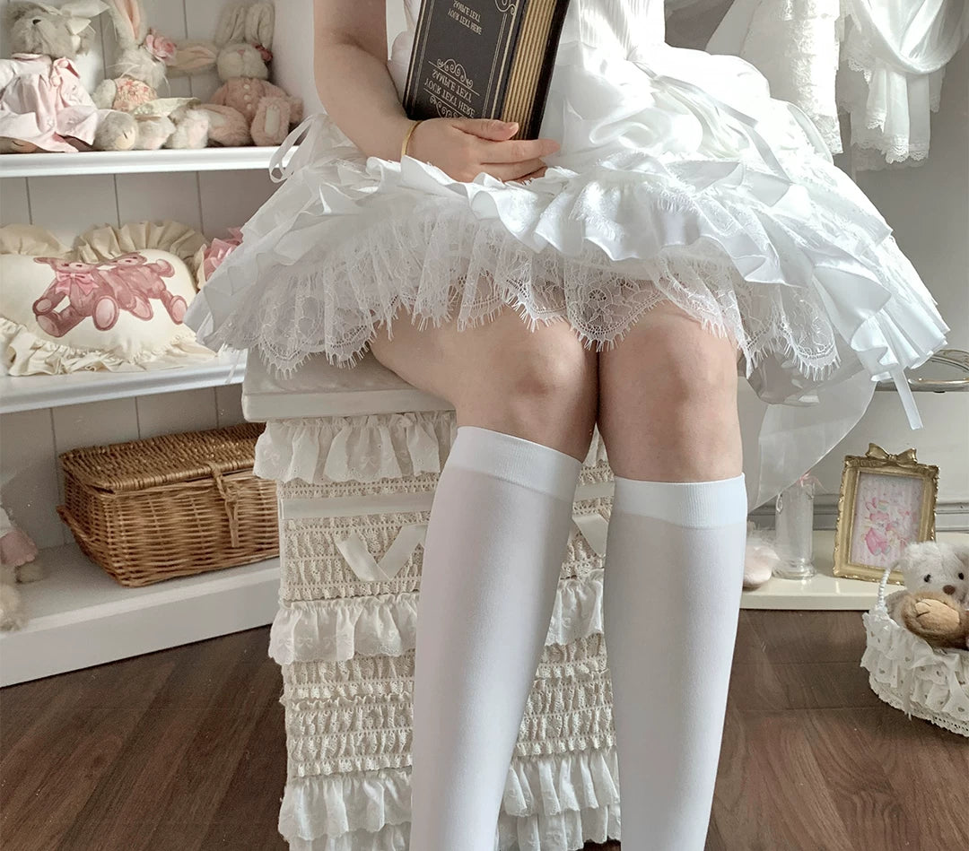 roji roji - Uniform Velvet - 80D Mid-Calf and Over-the-Knee Socks