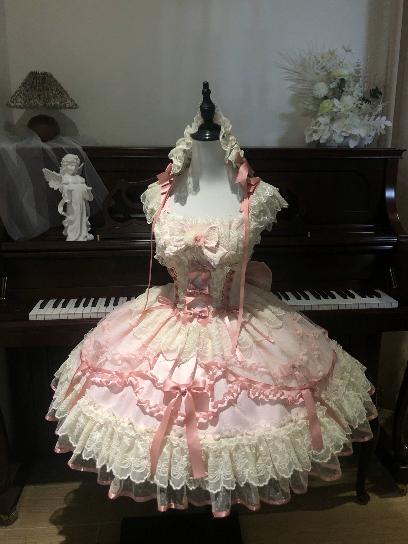 Sugar Girl~Dreamy Butterfly~Ballet-style Sweet Lolita JSK Dress With Large Bow Trailing (L M S) 43046:763369