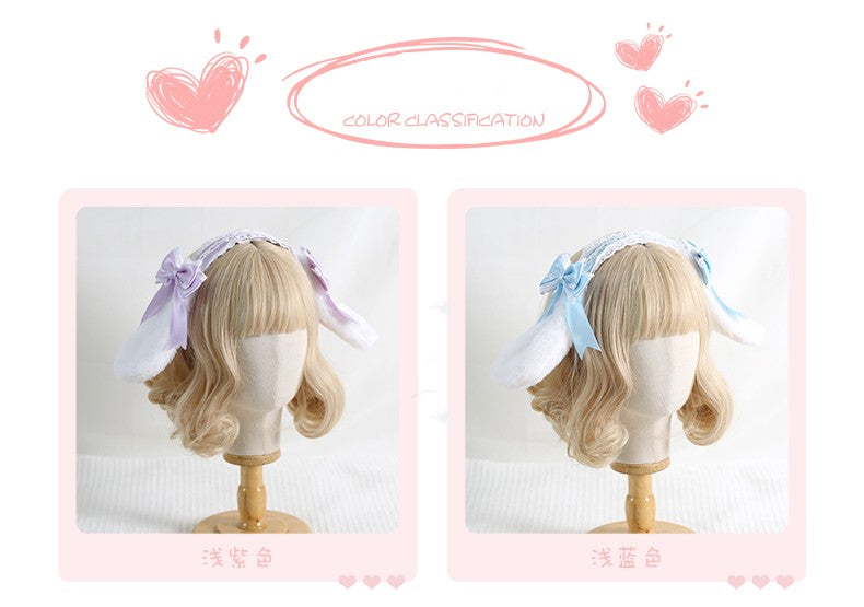 Xiaogui - Sweet Lolita Rabbit Ear KC Headband - Headwear