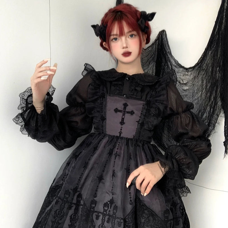 Sugar Girl - Cross Witch - Gothic Lolita Jumper Dress Suspender Dress