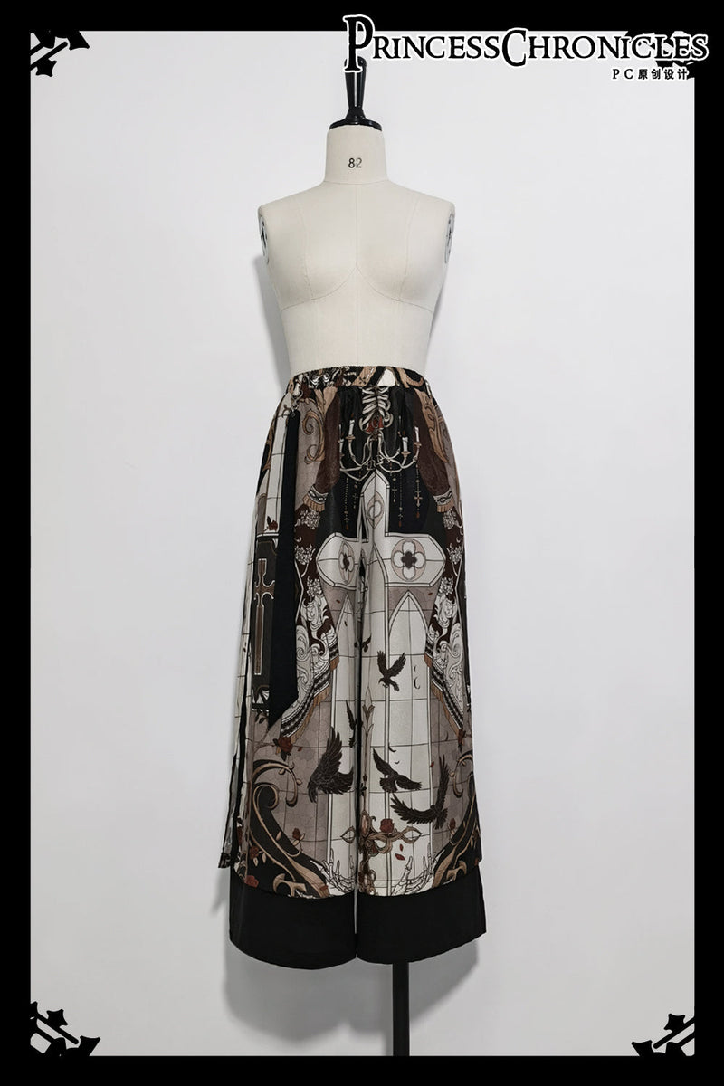Night Instructions - Chinese Style Printed Loose Trousers S Pants Only