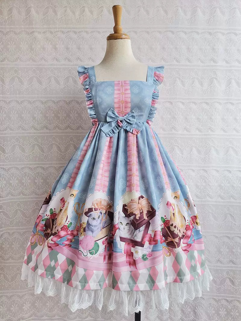 Yilia - Chocolate Kitty - Cat Print JSK