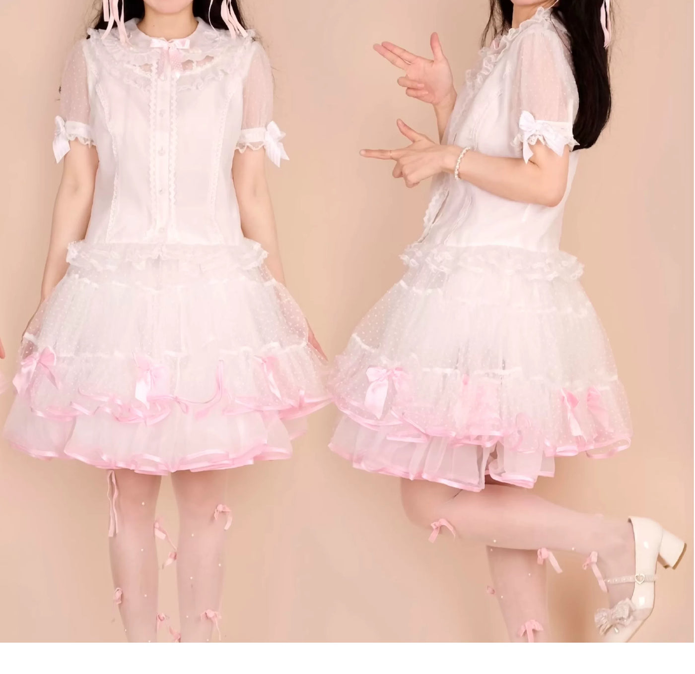 Galette Bunny - Fruit Jelly - Long-sleeve Lolita blouse with a ruffled collar