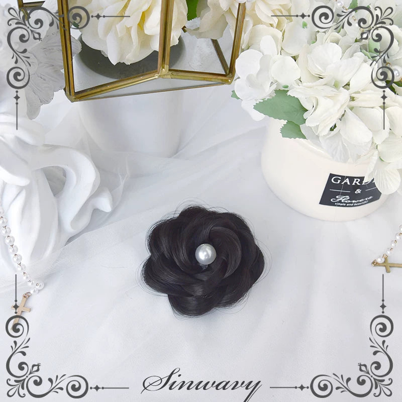 Sinwavy clip-on flower bun hairpiece - view 5