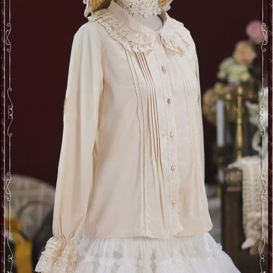 Sweetheart Dream Machine - Antique Doll - Long-Sleeve Blouse with Lace Collar