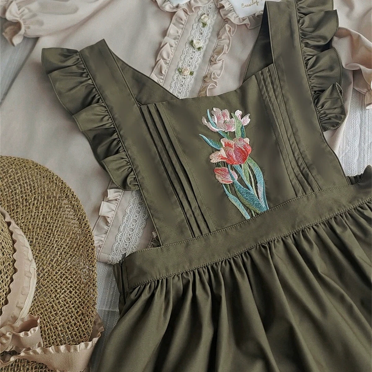 Little Gardener - Embroidered Blouse and Adjustable JSK Set - detail view 18
