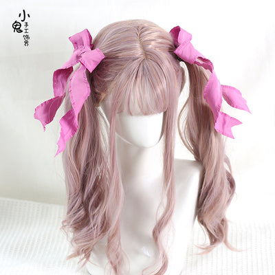 Xiaogui - Cosplay Double Ponytail Spiral Lolita Hair Clips purple rose (pair)
