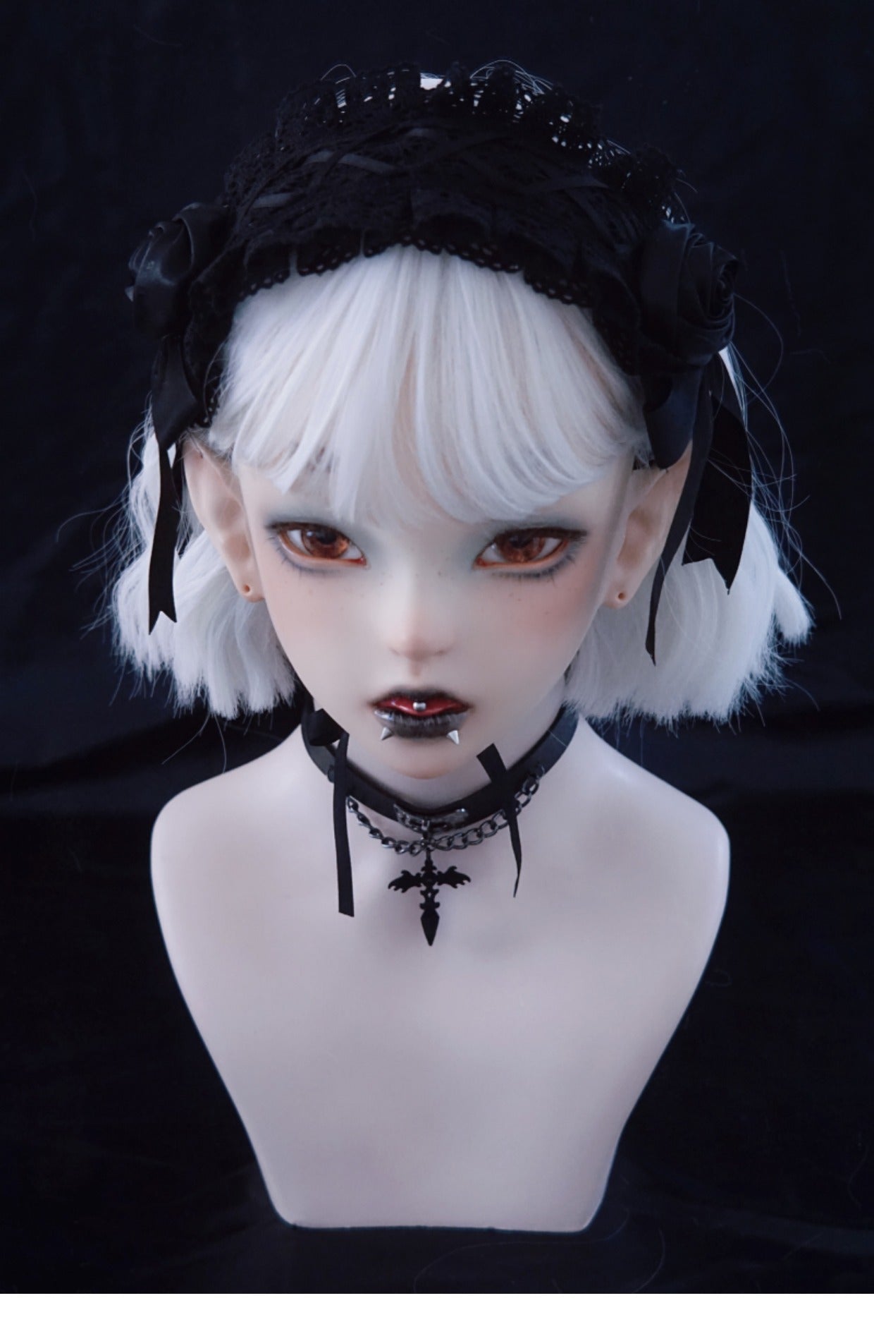 Strange Sugar - Gothic Handmade Black Rose Hairband - Headwear