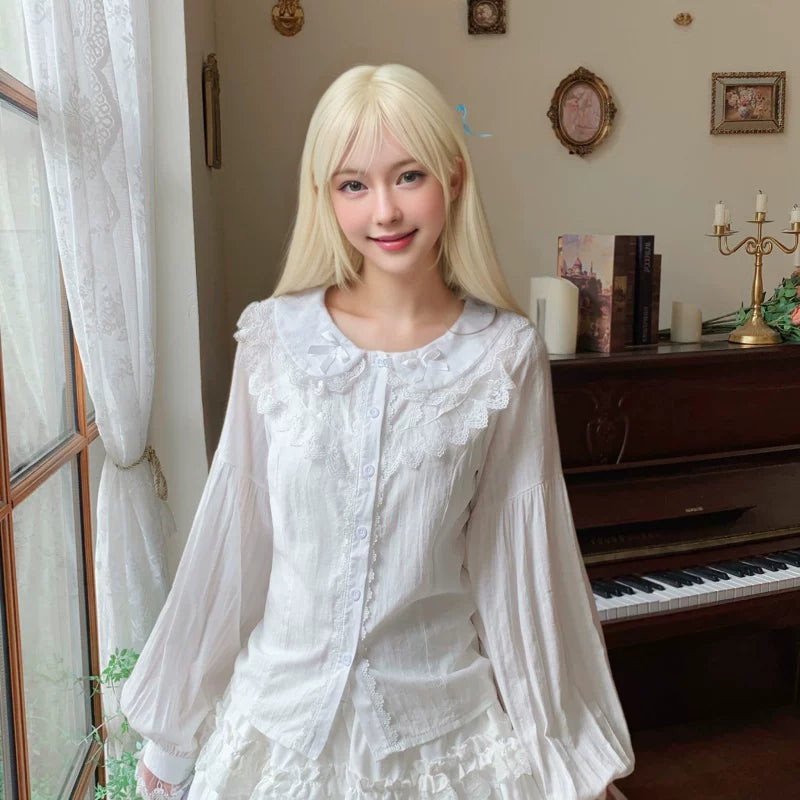 Yueele - Cloud Puff - Plus-Size Lolita Blouse - detail view 7