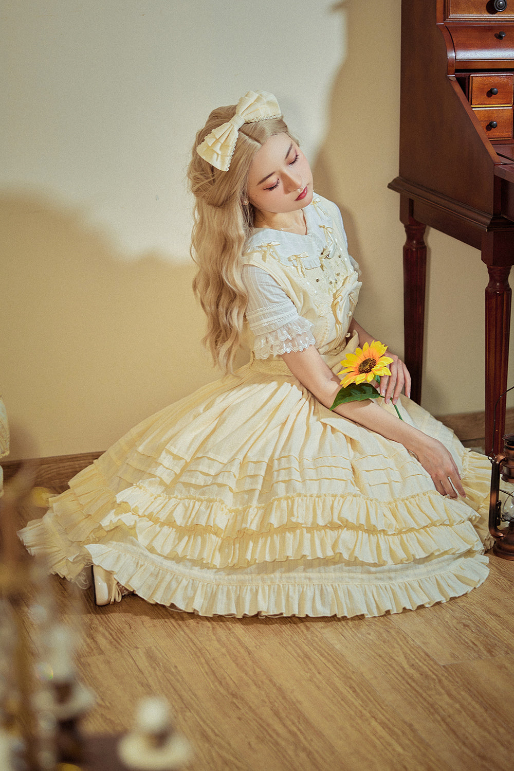 Strawberry Witch - Nelly Girl - Cotton Summer Lolita JSK Dress with Embroidery
