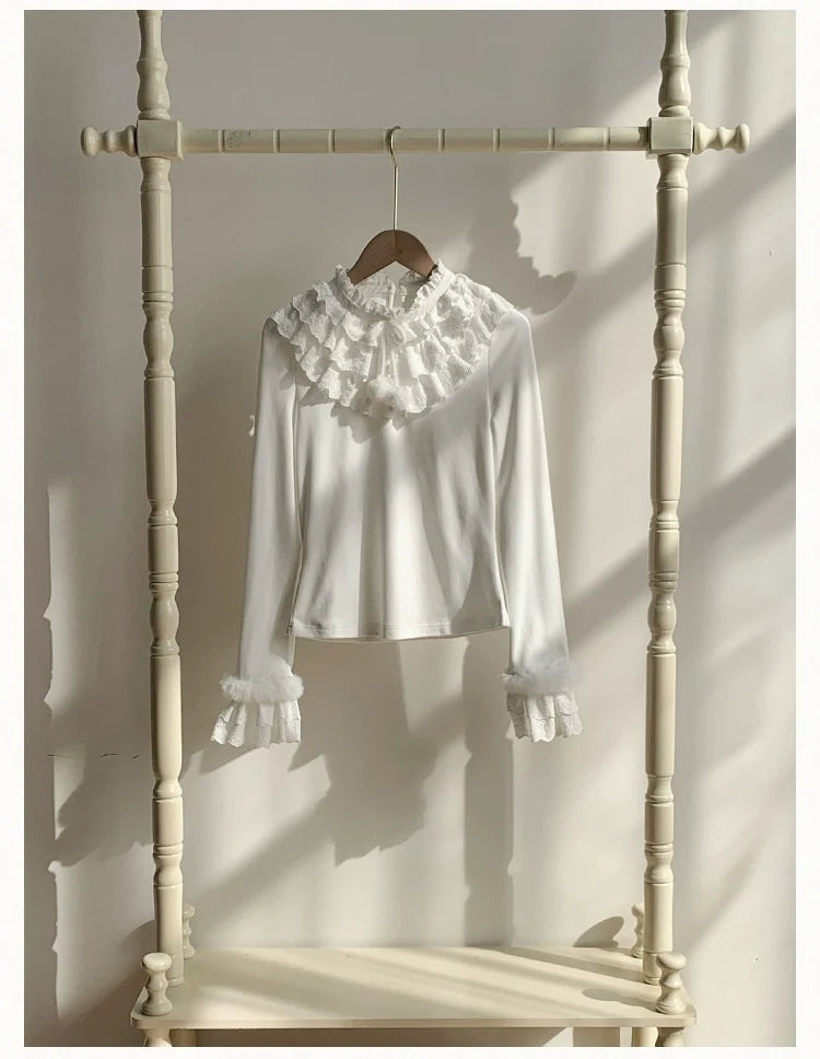 With PUJI - Frostfall - Winter Sweet Lolita Inner Wear, Layered Lace