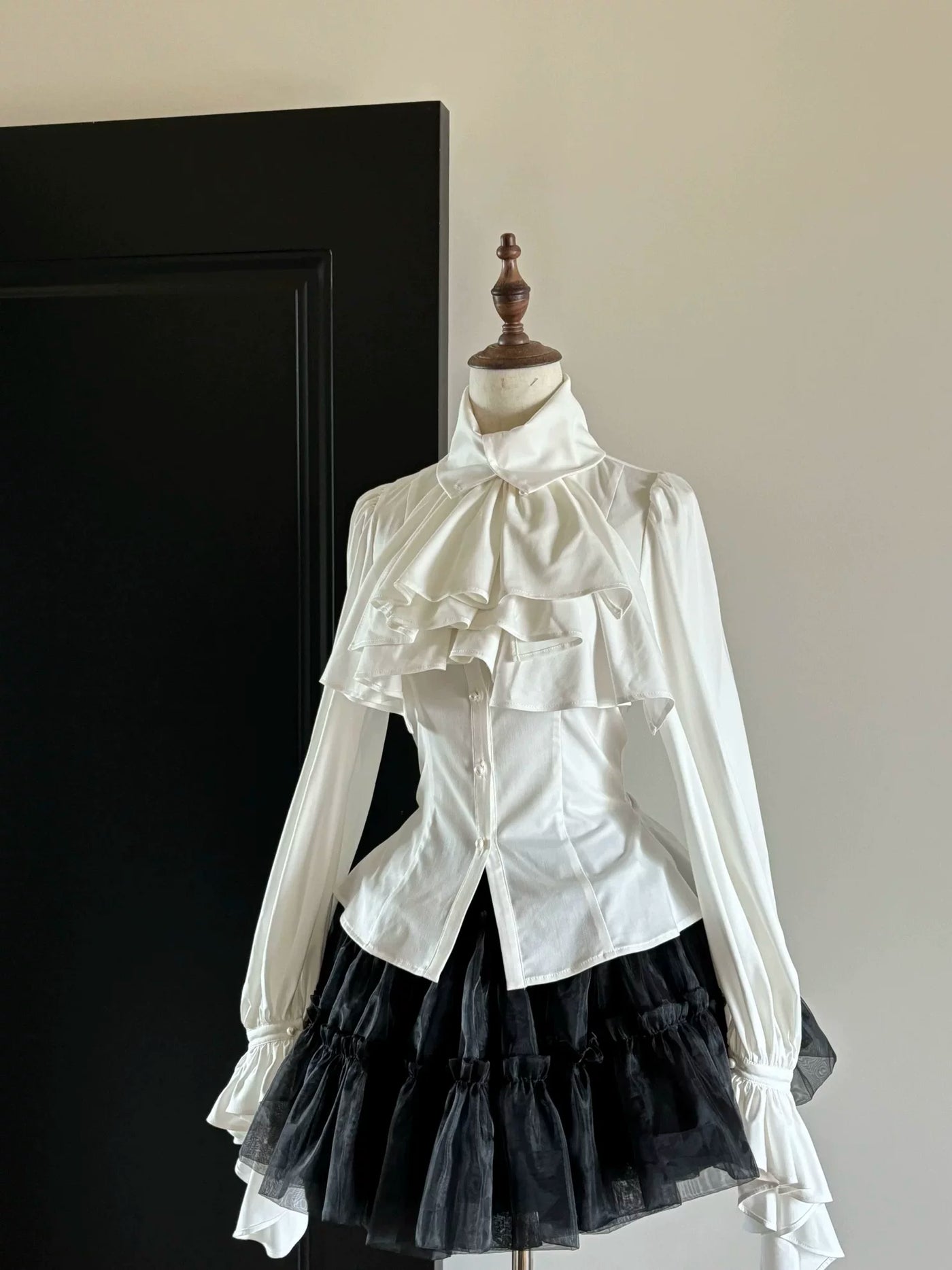 Sweetheart Dream Machine - Vintage Doll - Long-Sleeve Blouse with Cascading Ruffles