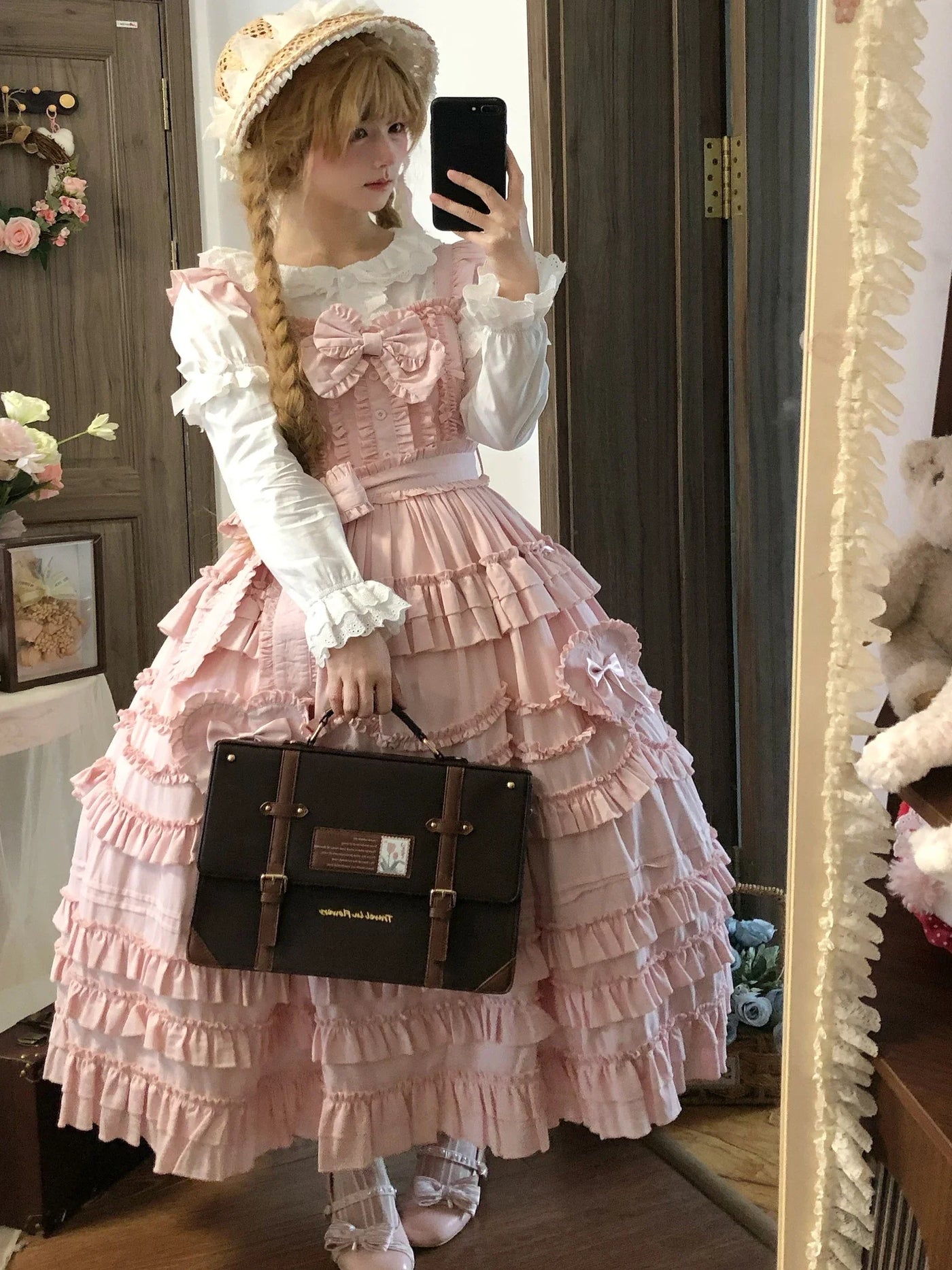 Sugar Girl - Loveheart - Solid Classic Lolita JSK Dress, Tiered Hem
