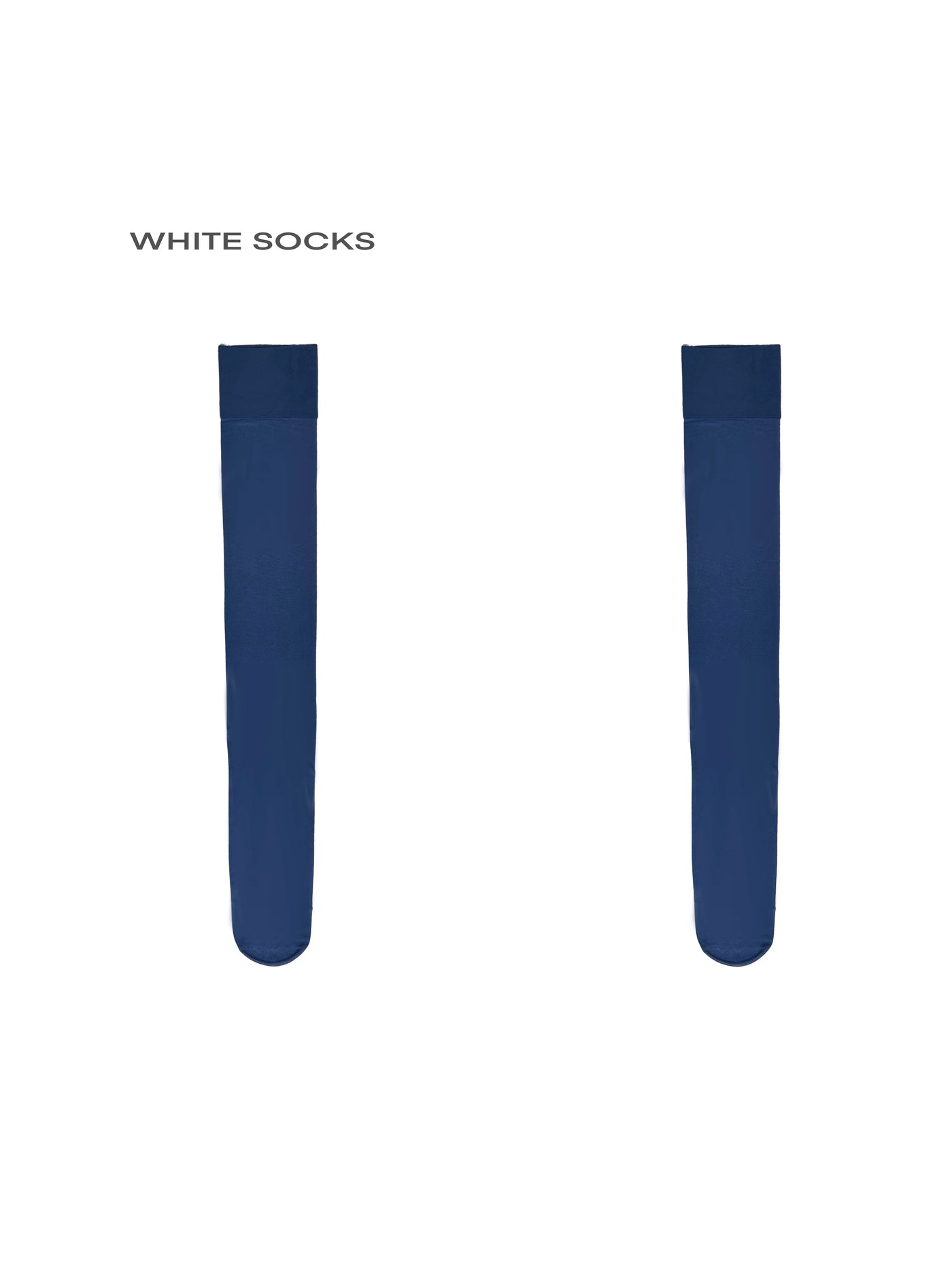 White Socks - Sheer Wide-Band - Thigh-high stockings with a wide top band